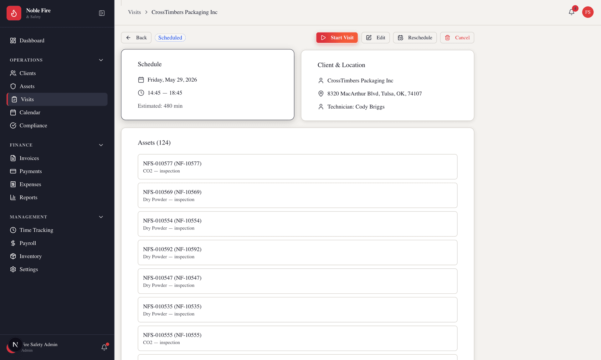 Screenshot of Digital Inspection Logging